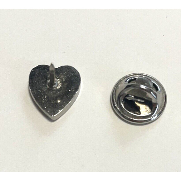Tiny Solid Heart Pin Plain Silver Tone Brooch Lapel Be Kind Remembrance Love - Picture 7 of 9